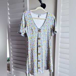 Floral womens Dress with side Belt attached size 6